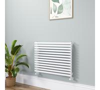 Ravello Linea White Square Designer Radiator 585x800mm Single Panel 2276 BTU - Horizontal Bars