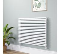 Ravello Linea White Square Designer Radiator 810x1000mm Single Panel 3860 BTU - Horizontal Bars
