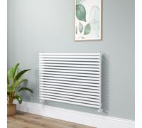 Ravello Linea White Square Designer Radiator 810x1200mm Single Panel 4553 BTU - Horizontal Bars