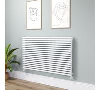 Ravello Linea White Square Designer Radiator 810x1400mm Single Panel 5235 BTU - Horizontal Bars