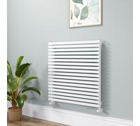 Ravello Linea White Square Designer Radiator 810x800mm Single Panel 3150 BTU - Horizontal Bars