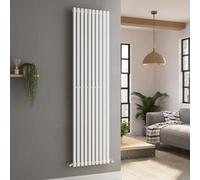 Ravello White Vertical Square Designer Radiator 1800x450mm Single Panel 3618 BTU