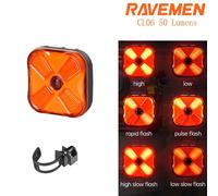 RAVEMEN LED Bike Rear Light Bicycle Tail Lamp CL06 USB Rechargeable Brake Sensor