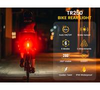 RAVEMEN TR250 Bike Brake Light 800 mAh Waterproof Bicycle Tail Light with ABM07