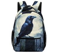 Raven And Moon Fashion Backpack Lightweight Laptop Bag | Travel Hiking Camping Daypack