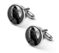 Raven And Moon Mens Classic Cufflinks Shirt Studs Accessories Gifts for Groom Husband Father