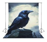 Raven And Moon Photo Backdrop Polyethylene Studio Background for Photography Video Broadcast Photoshoot