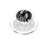 Raven and Owl Botanical Line Art Illustration PopSockets PopGrip for MagSafe