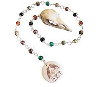 Raven and Rune Meditation Beads, Handmade Pagan Engraved Prayer Beads with Gemstone Glass Acrylic Beads Wicca Wiccan Witch Witchcraft Norse Viking Skull