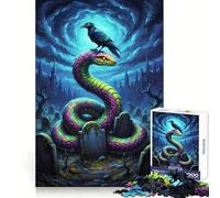 Raven And Snake in Graveyard Puzzles for Adults 1000 Puzzles Strengthen Memory Anxiety Relief Smooth Edge Warm Surprise (50x75cm)