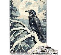 Raven And The Winter Moon Jigsaw Puzzles Puzzle for Adults Kids. 1000 Pieces Great Gifts Challenge Toy Educational Games Home Decoration for Adults& Kids Age 14 Years Up 1000pcs (38x26cm)