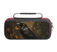 Raven and Vintage Book Carrying Case Compatible with Switch Hard Travel Storage Bag with 20 Game Card Slots