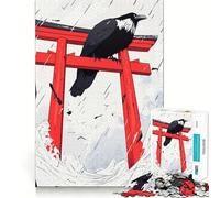 Raven at Torii Gate 1000 Piece Jigsaw Puzzle for Teenagers Enhance Recall Family Bond Exact Edge Thoughtful Gift (38x26cm)