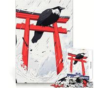 Raven at Torii Gate 1000 Piece Jigsaw Puzzles for Teenagers Jigsaw Enhance Memory Cozy Relax Firm Cut Festive Gift (50x75cm)