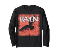 Raven Beautiful Night Bird silhouettte Black Crow Distressed Long Sleeve T-Shirt
