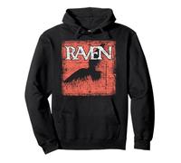 Raven beautiful night bird silhouettte black crow distressed Pullover Hoodie