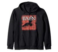 Raven beautiful night bird silhouettte black crow distressed Zip Hoodie
