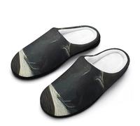 Raven Bird Magic Book Slippers Women Winter Warm Cotton Hotel Slippers Anti-Slip Indoor Slip-Ons House Shoes 9-10（40-41）