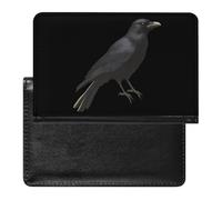 Raven Black Crow Printed Passport Holder Cover PU Leather Travel Waterproof Slim Passport Wallet for Airport