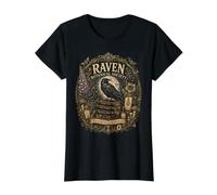 Raven Botanical Society Gothic Garden Illustration Value Graphic T-Shirt, Women, Black, M