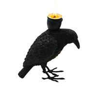 Raven Candle Holder - Gothic Crow Candlestick | Halloween Tealight Holder for Spooky Decor | Horror Raven Statue Stand for Table Centerpieces, Apartment, Bedroom, Hotel, Balcony, Banquet, Display