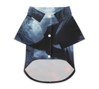 Raven Castle Moon Summer Hawaiian Dog Shirt Breathable Pet T-Shirts for Small Medium Large Dogs Cats