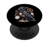 Raven Clockwork Bird Vintage Mechanical PopSockets Adhesive PopGrip