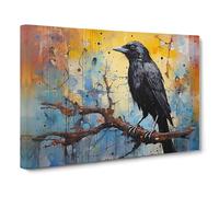 Raven Contemporary Canvas Print | Gallery Wrapped 30mm Frame Wall Art | 30x20 inches | Ready to Hang | Contemporary Picture | Living Room Bedroom Lounge Office