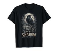 Raven Corvid Birds Born of Shadow Value Graphic T-Shirt, Men, Black, S