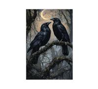 Raven Couple Dark Academia Cottagecore Art Print Moody Gothic Wall Art Vintage Nature Poster for Living Room Bedroom Or Gallery Wall-1