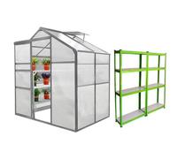 Raven Crescive 6' x 4' Apex Greenhouse & Racking Set - Classic Polycarbonate