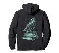 Raven Crow Book Green Bird Literature Reading Gothic Style Pullover Hoodie