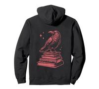Raven Crow Book Literature Reading Red Gothic Style Pullover Hoodie
