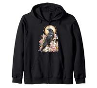 Raven Crow Coquette Christian Religious Candles Flowers Zip Hoodie