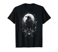 Raven Crow Dark Bird Witchcraft Omens Midnight T-Shirt, Men, Black, 3X-Large