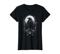 Raven Crow Dark Bird Witchcraft Omens Midnight T-Shirt, Women, Black, Small
