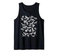 Raven Crow Gothic Skeleton Flying Birds Halloween Pattern Tank Top