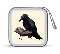 Raven Crow Reading Book Portable CD Case Storage Bag 40 Capacity CD Holder Wallet Plastic DVD Collection Bags