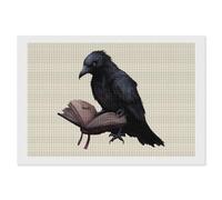 Raven Crow Reading Book Printed Diamond Art Painting for Adults 5D Square Full Drill Paint Kit Home Decor