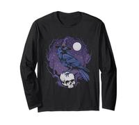 Raven Crow Witchcraft Omens Midnight Long Sleeve T-Shirt