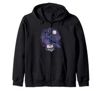 Raven Crow Witchcraft Omens Midnight Zip Hoodie