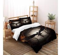 Raven Darkness Bedding Set 3D Design Gothic Themes Duvet Cover Set Microfiber Quilt Cover Universal for All Seasons with Pillowcase Double（200x200cm）