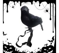 Raven Decor,Fake Crow Standing on Shoulder - Bird Props Gothic Figurine for Home Decor Indoor Outdoor Bathroom Living Room Holiday
