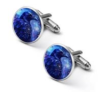 Raven Dreamcatchers Alloy Cufflinks Men's Classic Cuff Link Fashion Shirt Accessories for Business Party Wedding 2.0cm