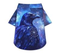 Raven Dreamcatchers Pet Shirt Button Up Summer Clothes Breathable T-Shirt for Small Medium Dogs Cats