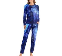 Raven Dreamcatchers Women's Pajama Set Casual Home Sleepwear Soft Long Sleeve Pj Two Piece Lounge Sets