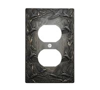 Raven Duplex Outlet Covers Wall Plate, Gothic Nature Tree Butterfly Halloween Black Plastic Standard Size Face Plates for Electrical Outlets for Living Room Bedroom Home Office Decor