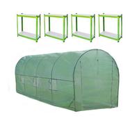 Raven Flourish 6' 6" x 16' 4" Curved Polytunnel & Racking Set - Classic Polyethylene