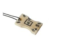 RAVEN FORGE Japor Snippet - Bone Japor Snippet Pendant with Real Waxed Leather Necklace Cord. 4cm Pendant Necklace for Men & Women. Perfect Men's Jewellery Gift.