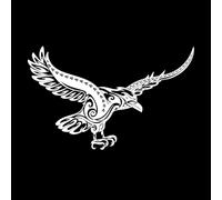 Raven Geometric Crow Bird Wings Wall Decals 54x86.8cm Do not Damage The Wall Surface White